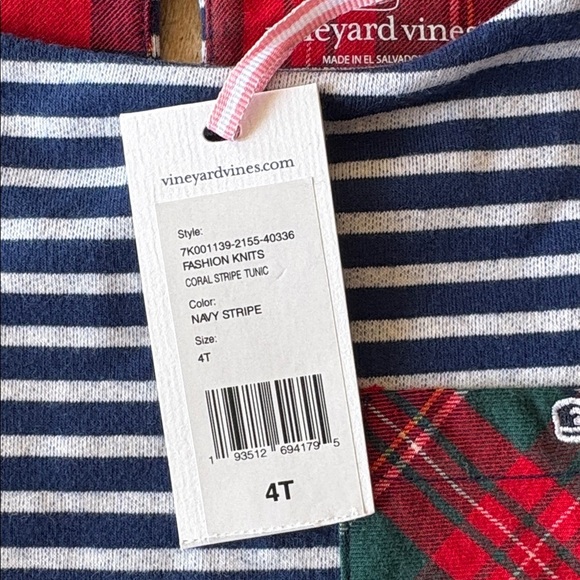 NWT Vineyard Vines Girls Striped Top 4t - Picture 5 of 6